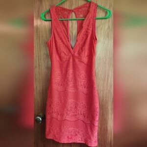 Lacey Orange Bodycon Dress